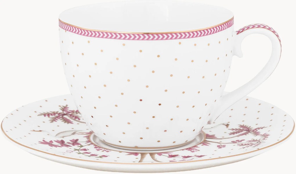 Porseleinen theekopje & schoteltje Jolie Dots