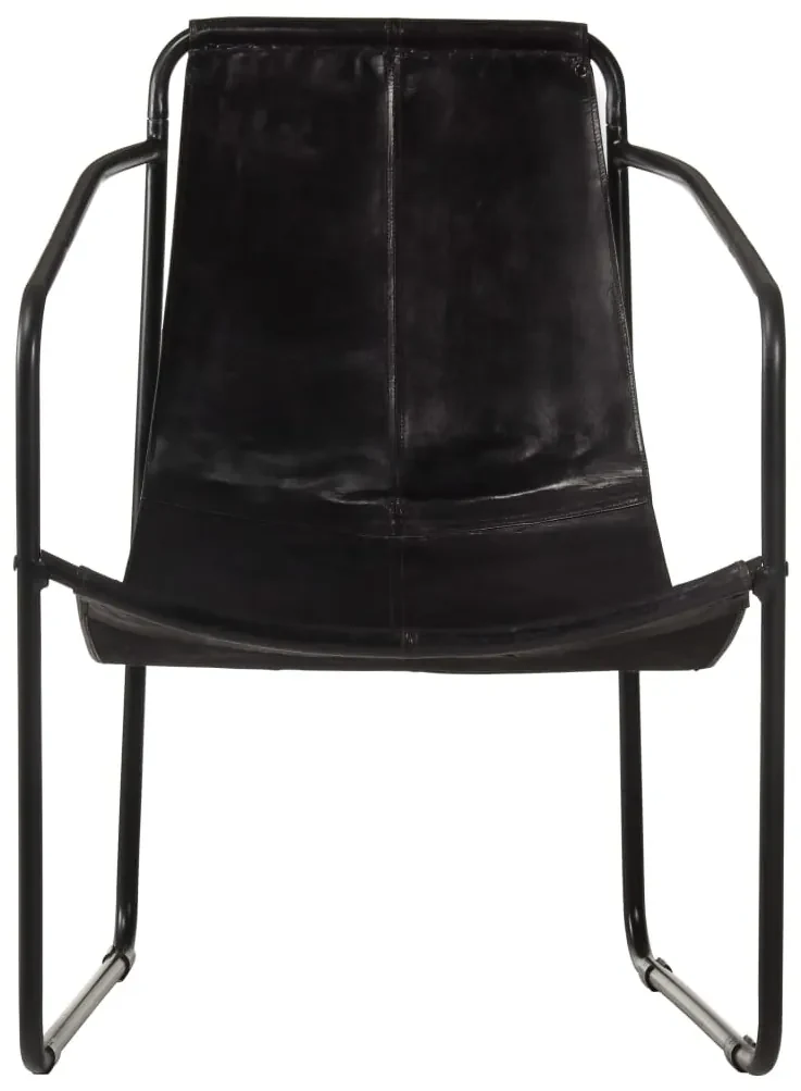 vidaXL Relaxfauteuil echt leer zwart