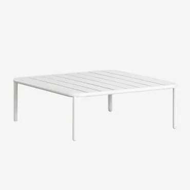 Vierkante Stalen Tuintafel (90x90 Cm) Roubly Gardenia Wit - Sklum