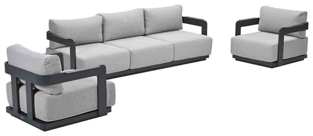 Garden Impressions Imperia loungeset 3-delig - donker grijs