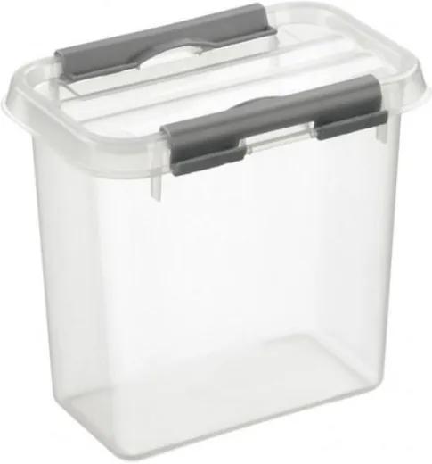 Sunware Q line box met deksel 1.1 liter transparant/metaal
