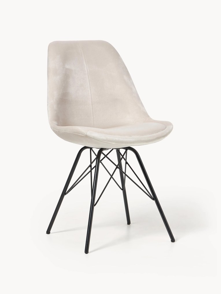 Gestoffeerde fluwelen stoelen Eris, 2-delig