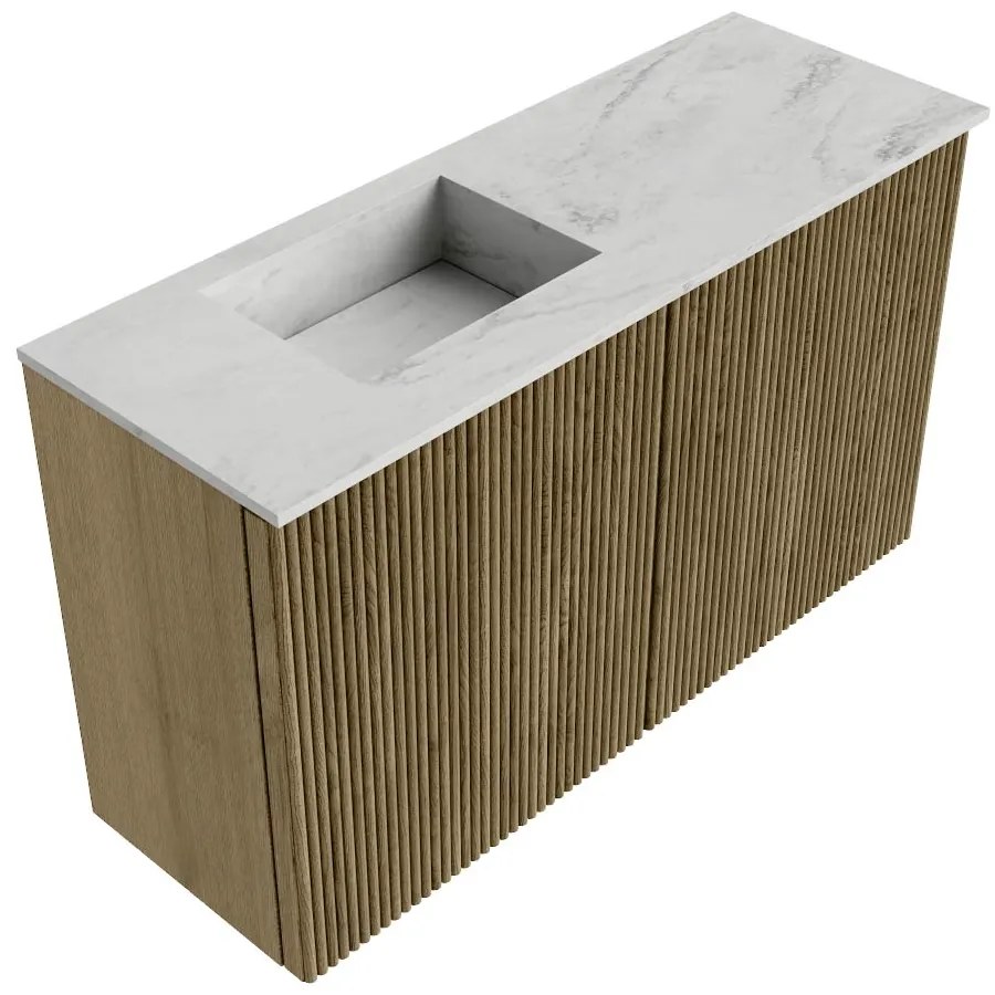 Mondiaz Joya DLux 70cm toiletmeubel dusk met wastafel faye links 1 kraangat opalo