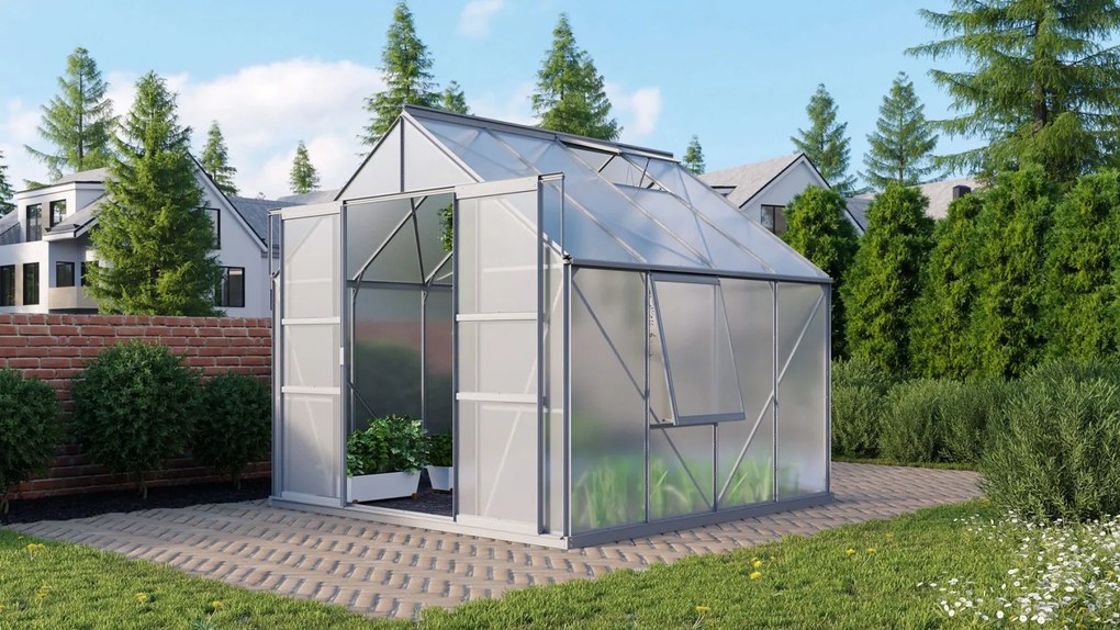 Vitavia Meridian 2 serre - 6,7m² - met 6 mm polycarbonaat - Aluminium