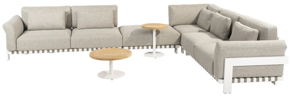 4 Seasons Outdoor Paloma hoek loungebank met eiland en Volta tafels * Sale *      beige weerbestendig