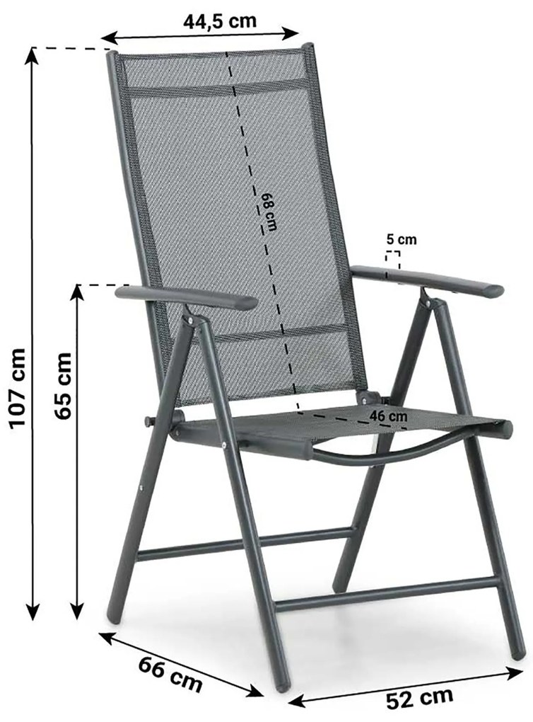 Domani Furniture Manu Standenstoel Aluminium/textileen Grijs