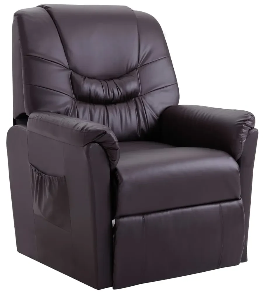 vidaXL Fauteuil verstelbaar kunstleer bruin