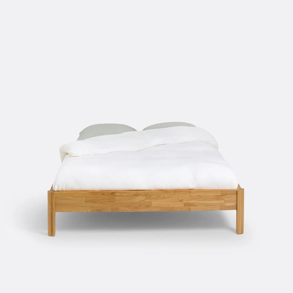 Bed in massief eik met lattenbodem, Zulda