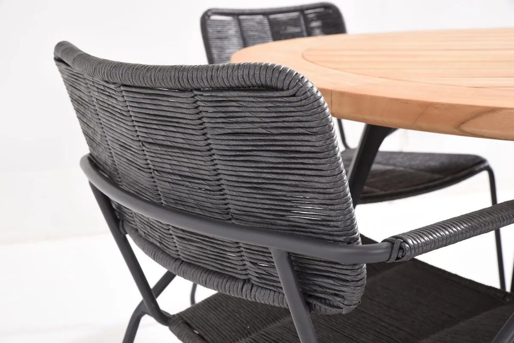 Taste by 4 Seasons Swing tuinset antraciet met Basso tafel Ø 130 cm * SALE * Tuinset houtkleur weerbestendig