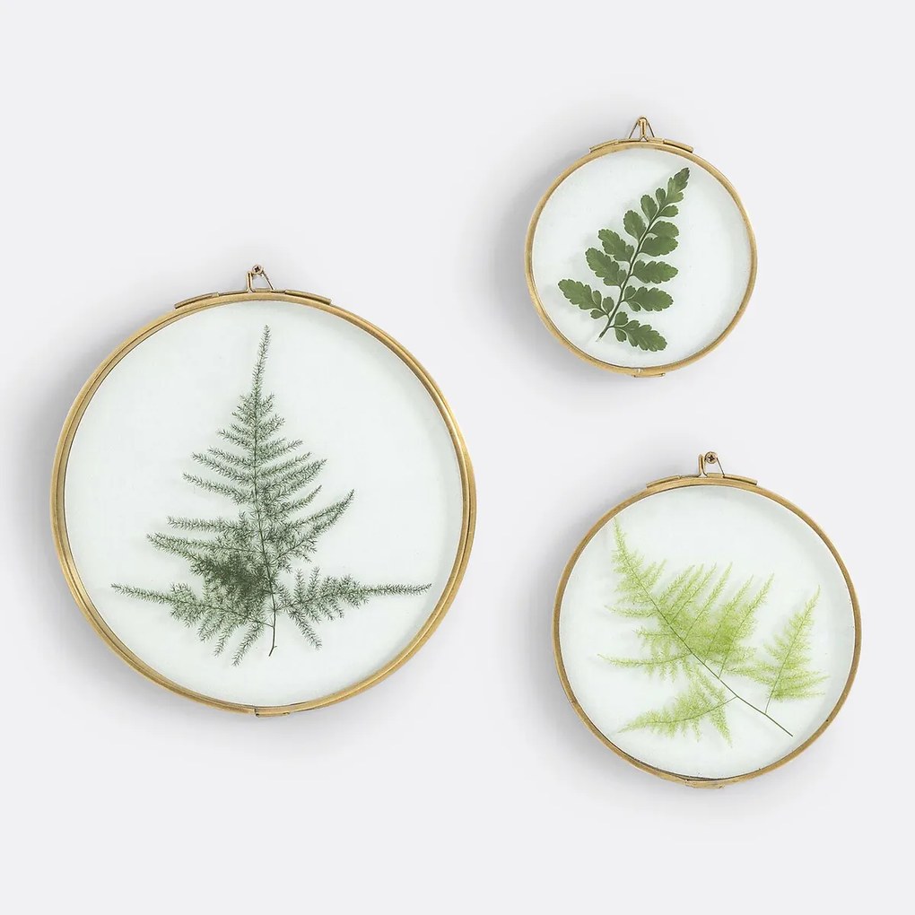 Set van 3 ronde kaders in messing, Uyova