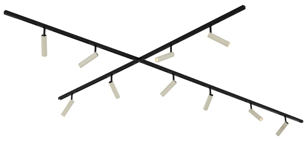 Modern railsysteem met 10 Spot / Opbouwspot / Plafondspots beige met zwart 1-fase - Slimline Uzzy G9 Binnenverlichting Lamp