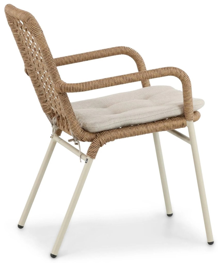 Tuinset 4 personen 120 cm Aluminium/rope Taupe Lifestyle Garden Furniture Catalone/Vienna