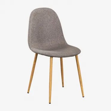 Set Van 2 Glamm Eetkamerstoelen Natuurlijk Hout & Linnen Taupegrijs & Linnen - Sklum