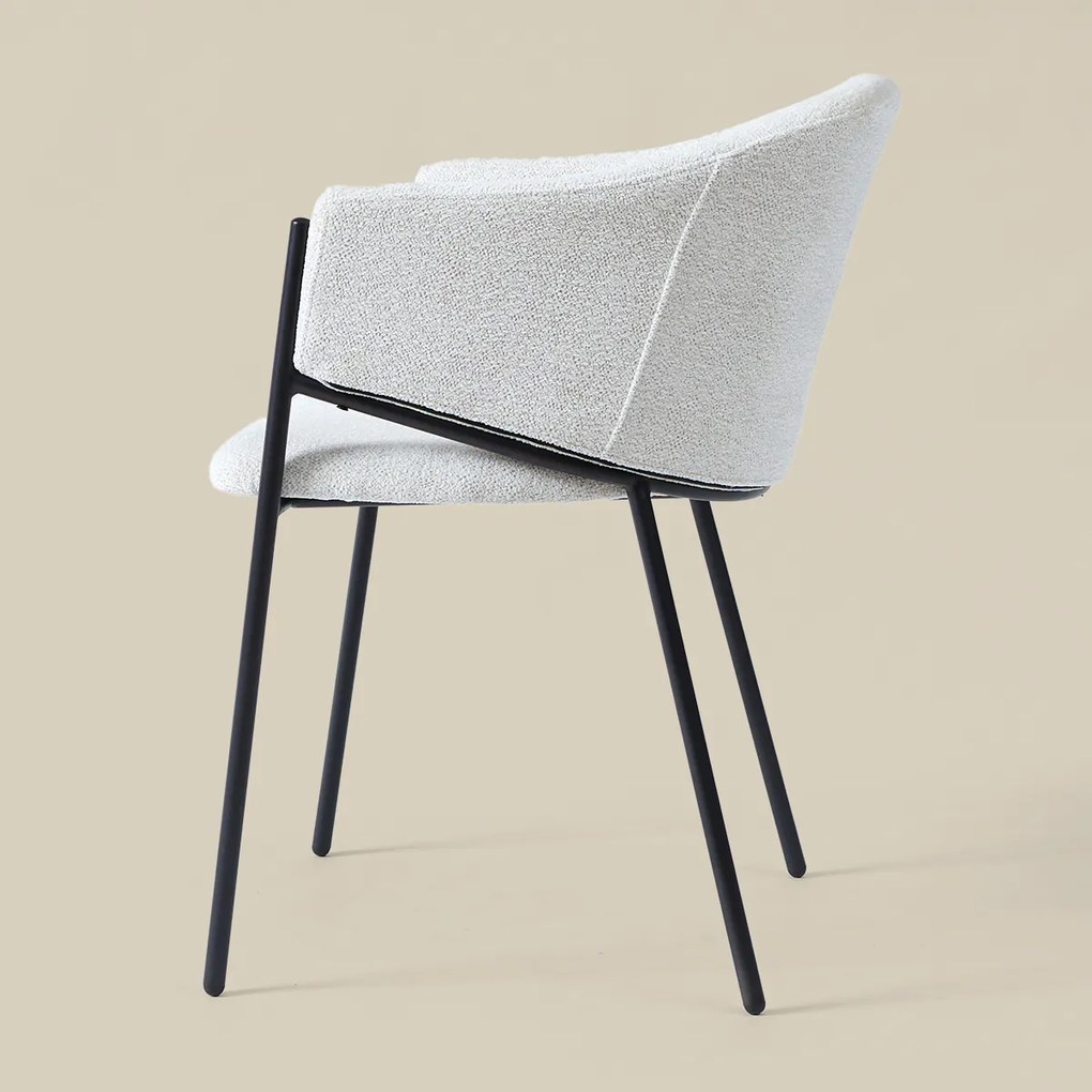 Beige Eetkamerstoel Met Ronde Rugleuning