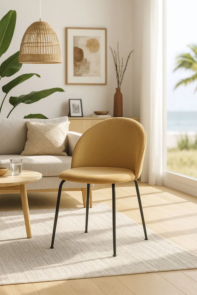 Set 4 Black Dalnia Fluwelen Stoelen