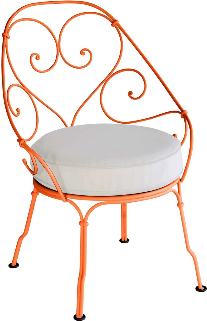 Fermob 1900 fauteuil met off-white zitkussen Carrot