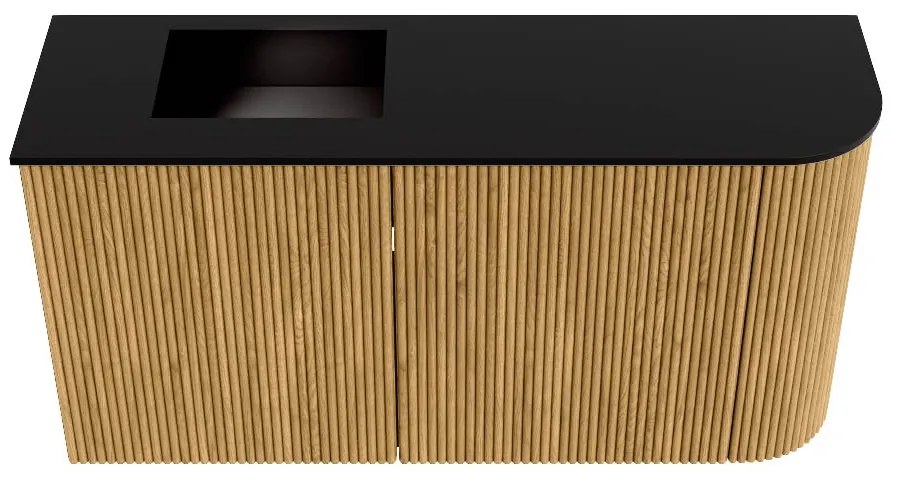 Mondiaz Joya 80cm toiletmeubel ronding rechts oak met wastafel faye links zonder kraangat urban
