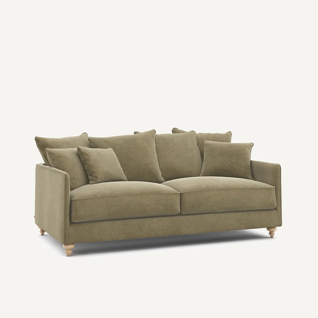 3-zits slaapbank van linnen fluweel, LAZARE