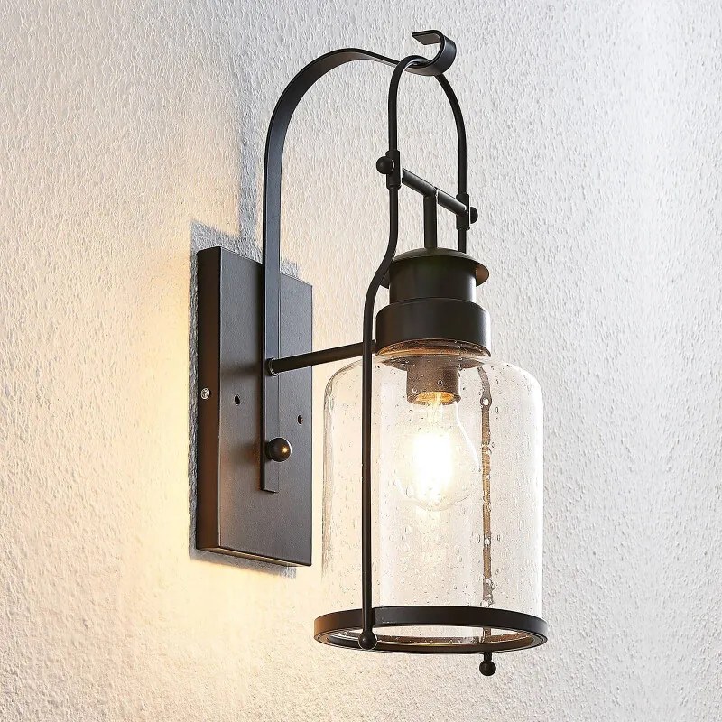 Rozalie wandlamp, lantaarn, zwart - lampen-24