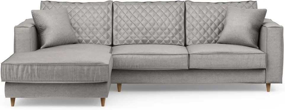 Rivièra Maison - Kendall Sofa With Chaise Longue Left, velvet, platinum - Kleur: groen