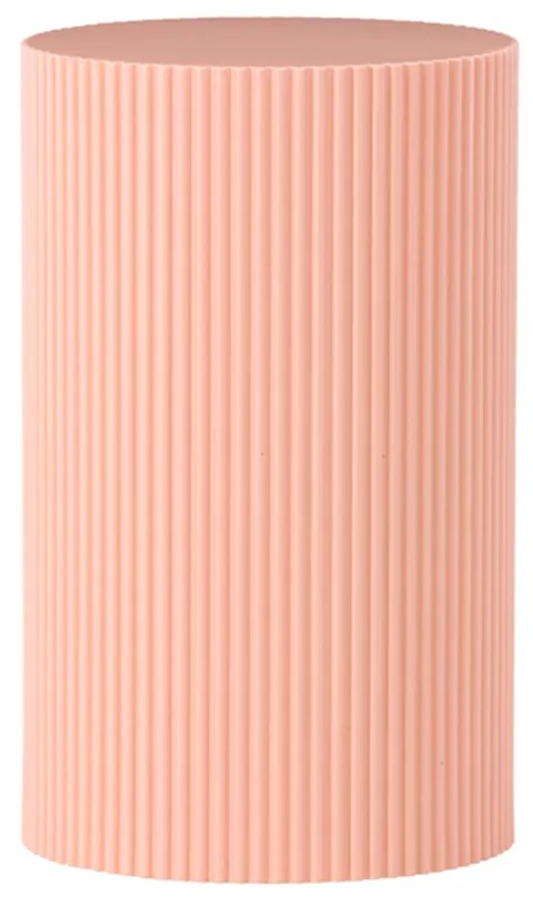 Geribbelde Bijzettafel Peach - 31 X 31cm.