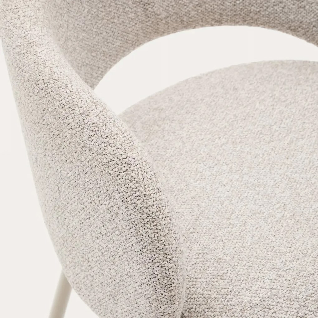 Kave Home Maina Design Eetkamerstoel Chenille Beige