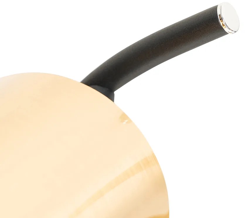 Moderne plafondlamp zwart en goud 3-lichts - Lofty