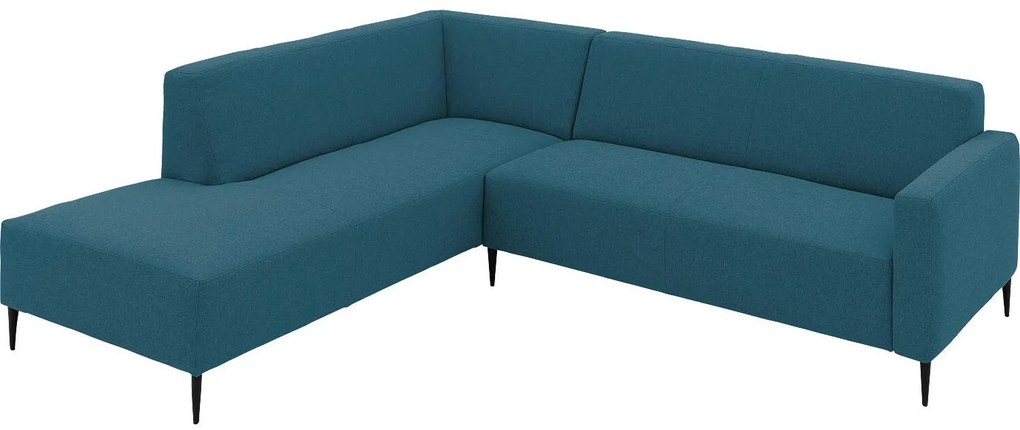 Goossens Key West blauw, stof, 2,5-zits, modern design met ligelement links