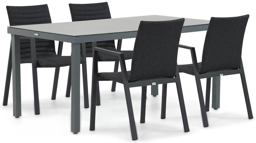 Tuinset 4 personen 160 cm Aluminium/textileen Grijs Osmen Joliet/Porto