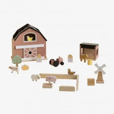 Nermal Kids Houten Boerderij Natuurlijke Kleuren - Sklum