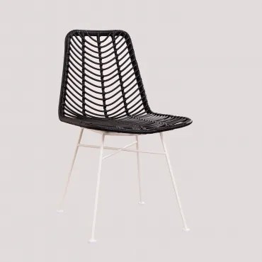 Gouda Colors Synthetische Rattan Tuinstoel Zwart & Wit - Sklum