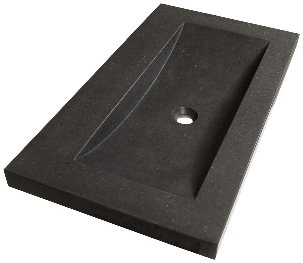 Sanituba Corestone wastafel basalt zonder kraangaten 80cm