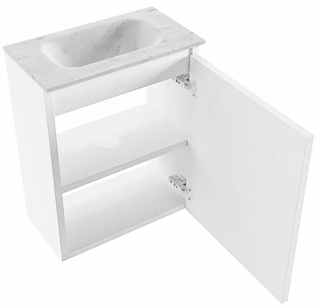 Mondiaz Ture DLux toiletmeubel 40cm talc met wastafel opalo midden zonder kraangat