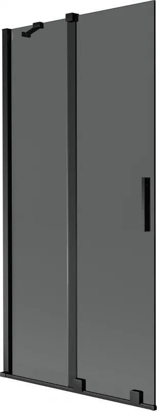 Mexen Velar badwand 2-delige schuifbare 95 x 150 cm, grafiet, zwart - 896-095-000-41-70