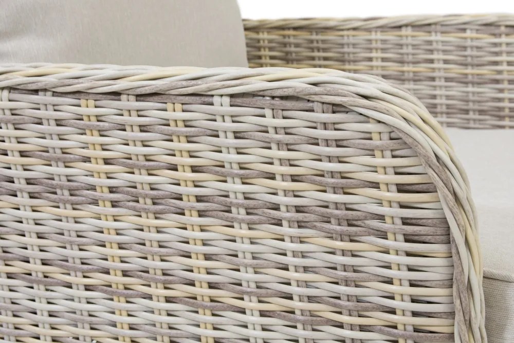 Tweezitsbank van kunststof rotan voor terras Bilbao Garden Point zand