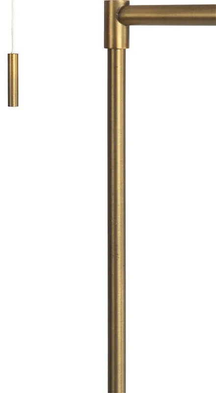 Vloerlamp brons met witte kap en verstelbare arm - Ladas Deluxe