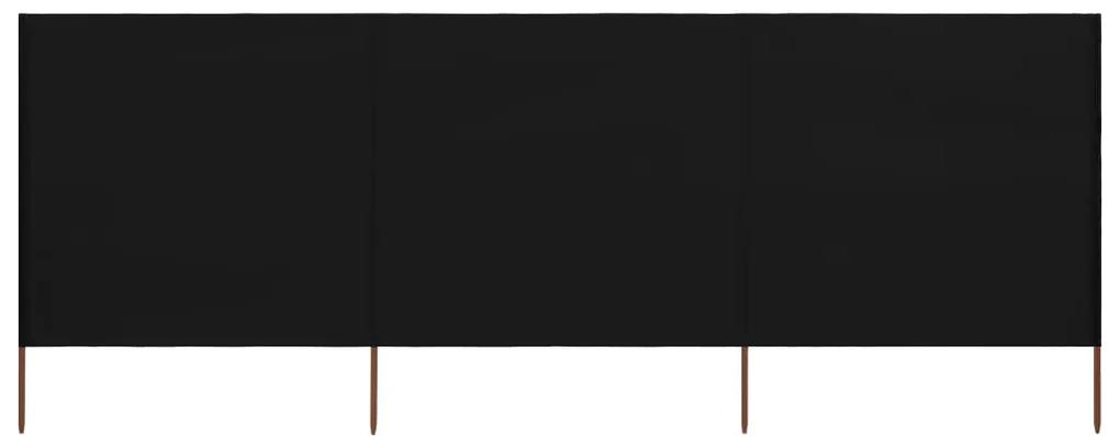 vidaXL Windscherm 3-panelen 400x80 cm stof zwart