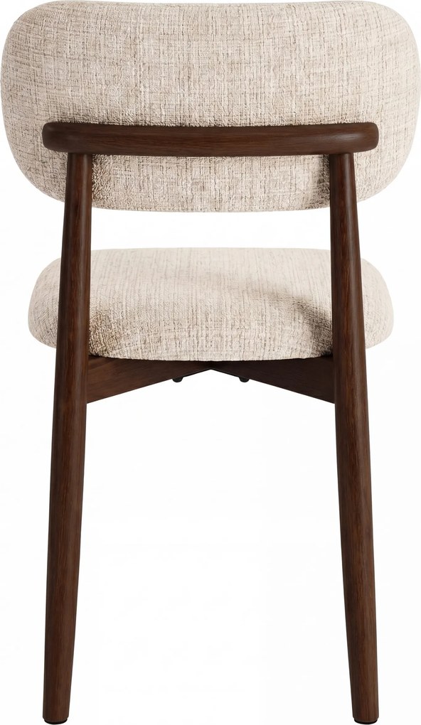 AVLO Beige (stof Juto 4)/notenkleurig gebeitst frame – HOUTEN STOEL VOOR WOONKAMER, EETKAMER, KEUKEN RETRO