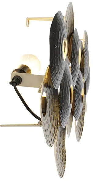 Art deco oosterse wandlamp antiek goud 3-lichts - Balla