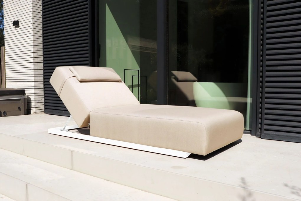 Flow Lio daybed heather chalk met wit frame