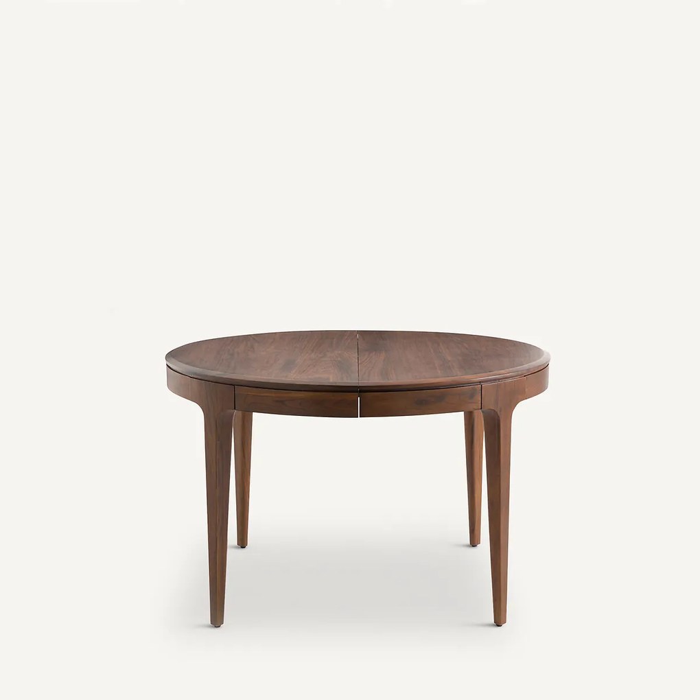 Verlengbare ronde tafel, notenhout en fineer, Sanara