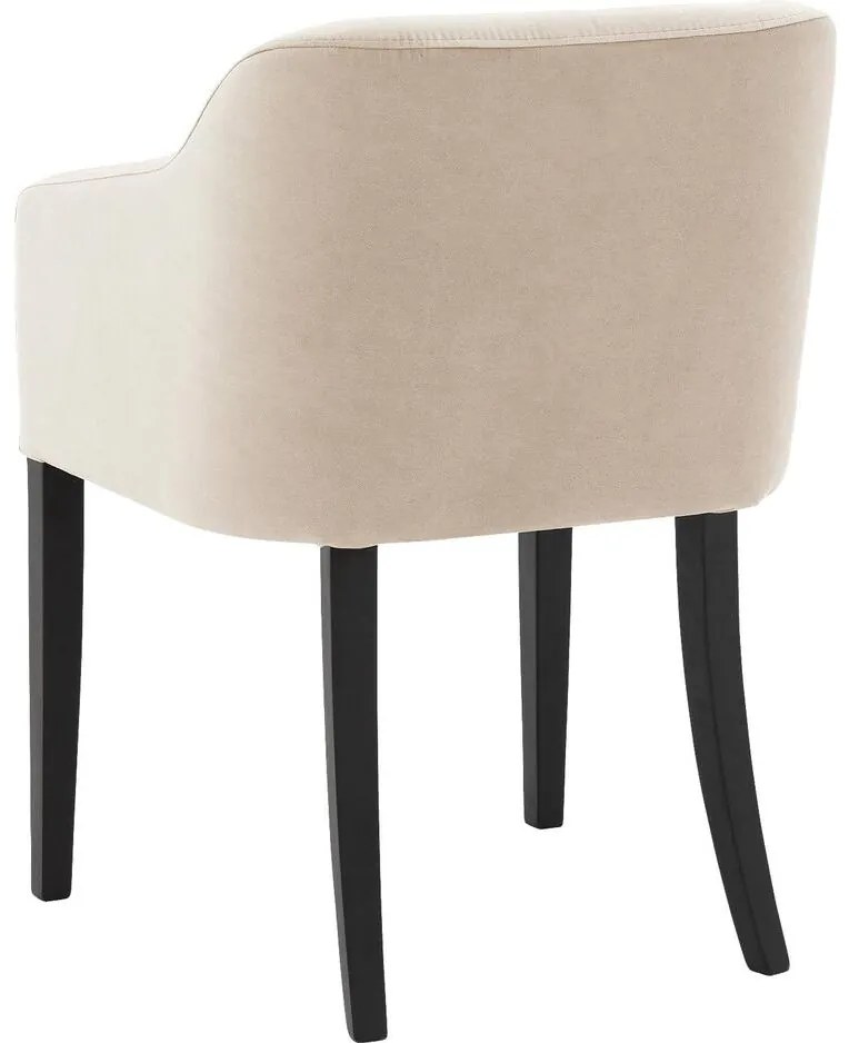 Goossens Eetkamerstoel Peda beige velvet stof met armleuning, elegant chic