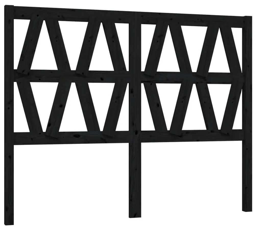 vidaXL Hoofdbord 141x4x100 cm massief grenenhout zwart