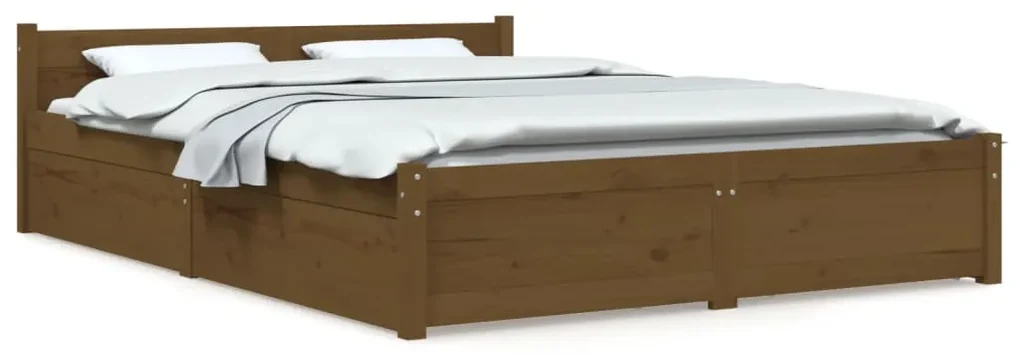 vidaXL Bedframe met lades honingbruin 120x200 cm