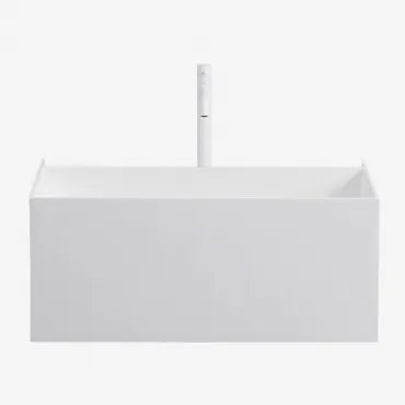 Harsen Badkamermeubelset Met Geïntegreerde Wastafel En Nerine Led-verlichting Wit & Spiegelloze & Wit ↑30 Cm Met Aftapkraan Zonder Overloop Orveta -