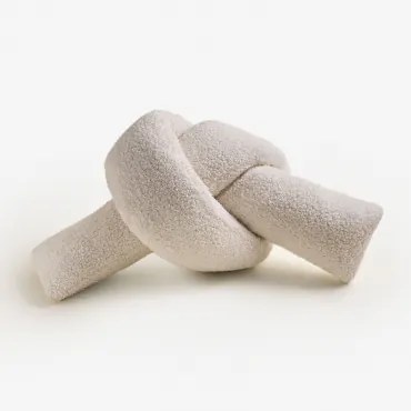 Kussen 25x55 Cm In Schapenvacht Ilania Teddystof Gebroken Wit - Sklum