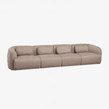 4-delige Modulaire Bank In Chenille Coquette Chenille Tarwebruin - Sklum