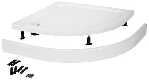 Saniclear Dura douchebak 90x90 kwartrond met paneel wit