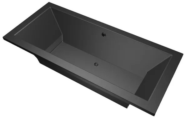 Xenz Society Duobad - 200x90x53 - afvoer Midden - acryl - ebony 6886-29