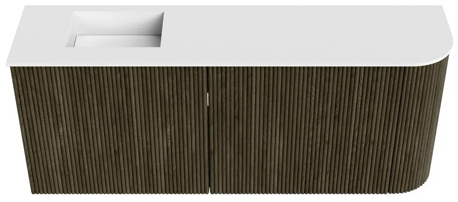 Mondiaz Joya 100cm toiletmeubel ronding rechts shadow met wastafel faye links 1 kraangat talc